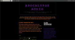Desktop Screenshot of apocalypseaudio.blogspot.com