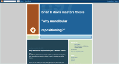 Desktop Screenshot of bdavis807thesis.blogspot.com