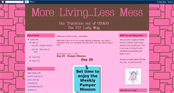 Desktop Screenshot of morelivinglessmess.blogspot.com