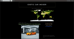 Desktop Screenshot of exoticcarinsider.blogspot.com