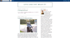 Desktop Screenshot of liveitmeanit.blogspot.com