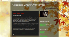 Desktop Screenshot of goodnessgrowsoverthyme.blogspot.com