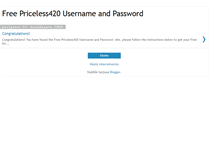 Tablet Screenshot of priceless420usernameandpassword.blogspot.com