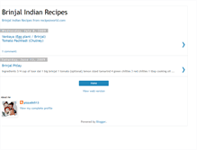 Tablet Screenshot of brinjalindian-recipes.blogspot.com