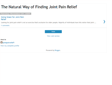 Tablet Screenshot of going-greenfor-joint-pain-relief.blogspot.com