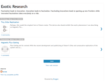 Tablet Screenshot of exoticresearch.blogspot.com