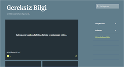 Desktop Screenshot of gereksizbilgi.blogspot.com