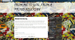 Desktop Screenshot of frommetoyoufromaproudnigerian.blogspot.com