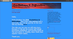 Desktop Screenshot of exultationsanddifficulties.blogspot.com