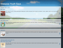 Tablet Screenshot of malaysiayouthsays.blogspot.com