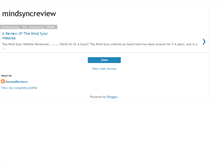 Tablet Screenshot of mindsyncreview.blogspot.com