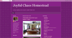 Desktop Screenshot of joyfulchaosfarm.blogspot.com