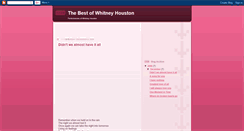 Desktop Screenshot of bestofwhitney.blogspot.com