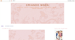 Desktop Screenshot of criandomoda-fabiane.blogspot.com