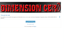 Tablet Screenshot of dimension-cero.blogspot.com