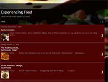 Tablet Screenshot of experiencingfood.blogspot.com