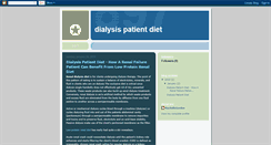 Desktop Screenshot of dialysispatientdiet.blogspot.com