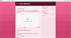 Desktop Screenshot of lyricsmyanmar.blogspot.com