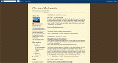 Desktop Screenshot of chronicamediaevalia.blogspot.com