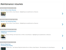 Tablet Screenshot of maintenanceresumes.blogspot.com