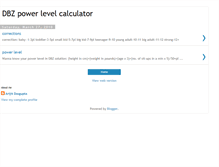 Tablet Screenshot of dbzpowerlevelcalculator.blogspot.com