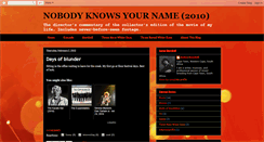 Desktop Screenshot of nobodyknowsyourname.blogspot.com