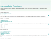 Tablet Screenshot of mysharepointexperiences.blogspot.com