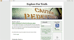 Desktop Screenshot of explorefortruth.blogspot.com