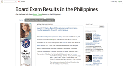 Desktop Screenshot of boardexamresultsinthephilippines.blogspot.com