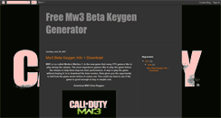 Desktop Screenshot of mw3betakeygen.blogspot.com