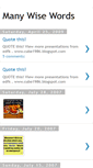 Mobile Screenshot of manywisewords.blogspot.com
