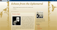 Desktop Screenshot of echoesfromtheephemeral.blogspot.com