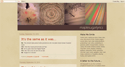 Desktop Screenshot of maplesugarlyrics.blogspot.com
