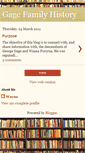 Mobile Screenshot of gagefamilyhistory.blogspot.com