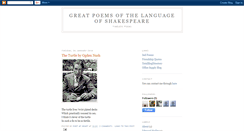 Desktop Screenshot of greatpoemsofthelanguageofshakespeare.blogspot.com