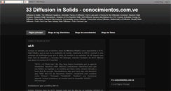 Desktop Screenshot of conocimientosdiffusioninsolids.blogspot.com