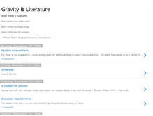 Tablet Screenshot of gravityandliterature.blogspot.com