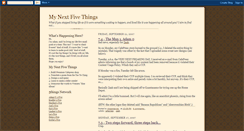 Desktop Screenshot of mynextfivethings.blogspot.com