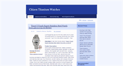 Desktop Screenshot of citizen-titanium-watches.blogspot.com