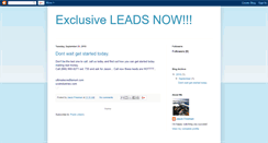 Desktop Screenshot of exclusiveleadsnow.blogspot.com