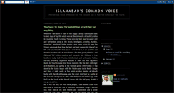 Desktop Screenshot of islamabadcommonvoice.blogspot.com