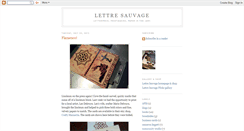 Desktop Screenshot of lettresauvage.blogspot.com