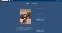 Desktop Screenshot of mattbokovoy.blogspot.com