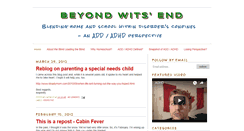 Desktop Screenshot of beyondwitsend.blogspot.com