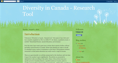 Desktop Screenshot of diversityincanada-researchtool.blogspot.com