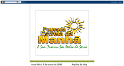 Desktop Screenshot of pousadaestreladamanha.blogspot.com