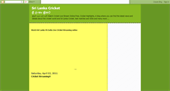 Desktop Screenshot of ecricketsrilanka.blogspot.com