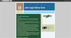 Desktop Screenshot of johnsagekidneyfund.blogspot.com