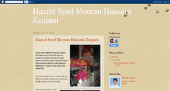 Desktop Screenshot of hazratsyedmeeranhussainzanjani.blogspot.com