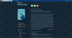Desktop Screenshot of anniesresearchblog.blogspot.com